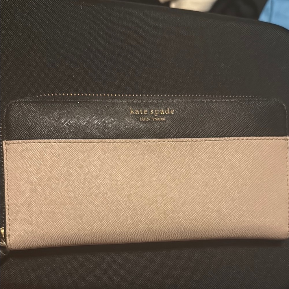 Kate Spade Black and Cream Women's Wallet